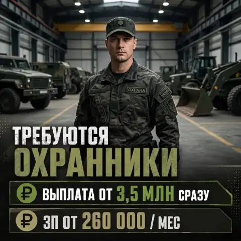 🛡 Требуются охранники

От 3 300 000 ₽ — выплата сразу при оформлении
От 260 000 ₽/мес — стабильный е... - фотография